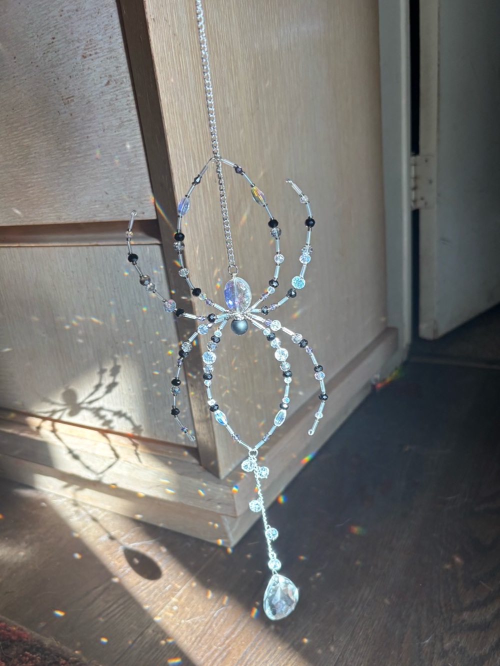 Crystal Beaded Spider Suncatcher - Picture 4 of 10